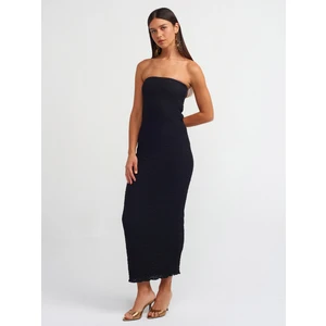90870 Straplez Midi Boy Elbise-Siyah