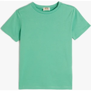 Basic Tişört Kısa Kollu Bisiklet Yaka Pamuklu