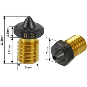 High Speed 0.6mm E3D V5/v6 Teflon Kaplı Cht Nozzle
