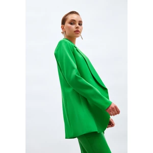 Klasik Yaka Uzun Ceket - Koyu Yeşil