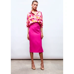 Zincir Kemerli Kalem Etek - Fuşya