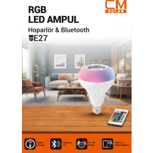 Hoparlör & Bluetooth Rgb Ampul Uzaktan Kumanadalı E27 Duy