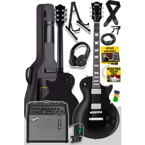 GRX-200BK-50-AMP Les Paul Kasa Elektro Gitar Seti 50 Watt Gainli Şarjlı Amfi ve Full Set (H-H)