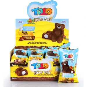 Bear Kek Ballı Süt Kremalı Çikolatalı Kek 40 Gr. 24 Adet (1 Kutu)