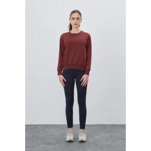 Kadın Basic Şardonsuz Çikolata Renk Sweatshirt