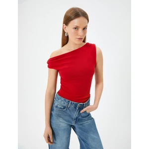 Kayık Yaka Üst Kolsuz Drapeli