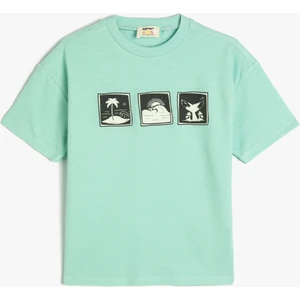 Tişört Yaz Temalı Kısa Kollu Bisiklet Yaka