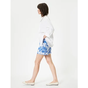 Çiçekli Şort Standart Bel