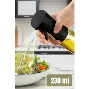 Püskürtmeli Sprey Yağdanlık Cam Şişe - Izgara Fritöz Salata Yağ Püskürtücü Siyah