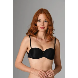 Siyah Hafif Destekli Şeffaf Sırt Askılı Sütyen