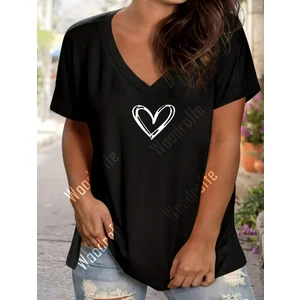 Kadın V Yaka Oversize T-Shirt