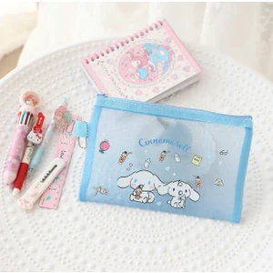 Syn İletişim Sanrio Hello Kitty Kuromi Cinnamoroll My Melody Melody Kawaii Kore Japon Kırtasiye Kalem Kutusu Makyaj Çantası Okul Çanta Büyük Kalemlik Ölçü: 22X17 cm