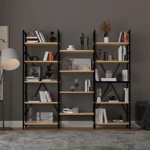Asra Trend 6 Raflı Metal Kitaplık Üç Modül