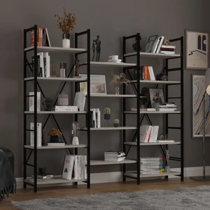 Asra Trend 6 Raflı Metal Kitaplık Üç Modül