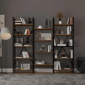 Asra Trend 6 Raflı Metal Kitaplık Üç Modül