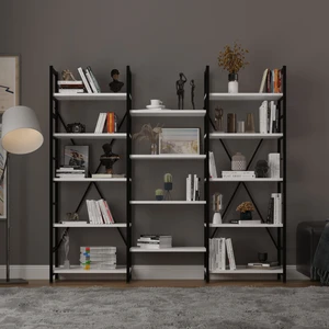 Asra Trend 6 Raflı Metal Kitaplık Üç Modül