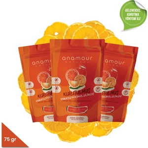 3'lü Kurutulmuş Kabuksuz Portakal Meyve Paketi 75 Gram - Anamour Natural