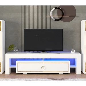 Cantek Dizayn Lissa Ledli Tv Sehpası Beyaz-Altın