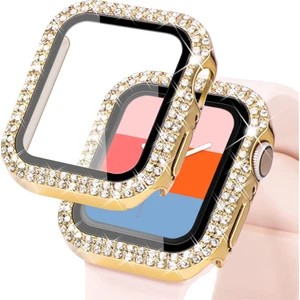 Apple Watch 40MM Önü Cam Elmas Taşlı Zarif Tam Koruma Kılıf