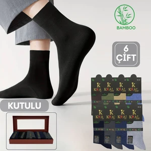 Kral Socks Kutulu (6 Çift) Kaliteli Bambu Uzun Soket Yazlık Dikişsiz Hassas Dokuma Parfümlü Çorap