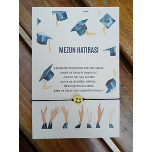 Emtory Home Mezun Hatırası | 10 Adet Kuşe Kartlı Emoji Bileklik - Okul Hediyesi - Öğrenci Hediyesi - Mezuniyet