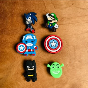 Crocs Jibbitz Terlik Süsü Kaptan Amerika,sonic,mario,shrek,batman 6 Lı Set