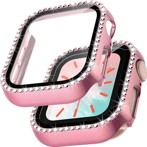 Apple Watch 38MM Önü Cam Elmas Taşlı Zarif Tam Koruma Kılıf