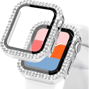 Apple Watch 38MM Önü Cam Elmas Taşlı Zarif Tam Koruma Kılıf