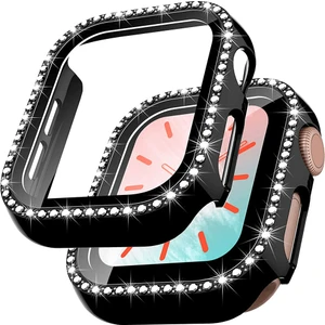 Apple Watch 38MM Önü Cam Elmas Taşlı Zarif Tam Koruma Kılıf
