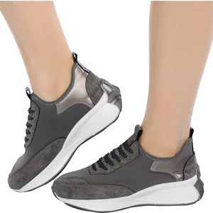 Hafif Ve Rahat Tabanlı Günlük Şık Ve Spor Kadın Slip-On Ayakkabı Taş Detaylı Fv428Fv