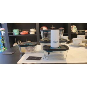 Norris Pompalı Cam Saklama Kabı (5 Parça) 1ADET POMPA-2ADET 450ML-1ADET 800ML-1ADET 1320ML