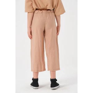 Genç Kız Çocuk Kemer Garnili Kapri Boy Pantolon