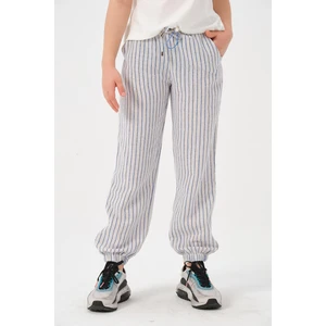 Genç Kız Çocuk Çizgili Jogger Pantolon
