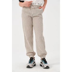 Genç Kız Çocuk Çizgili Jogger Pantolon