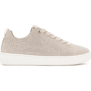 Zero Kadın Bej Taşlı Kalın Tabanlı Sneaker 24SFD43156F