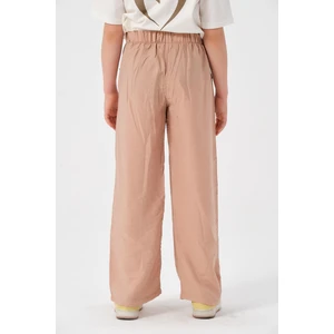 Genç Kız Çocuk Düğme Detaylı Bol Paça Pantolon