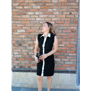 MZR Collection Siyah Şerit Detaylı Elbise