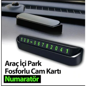 Araç Içi Park Telefon Numarası Fosforlu Numaratör Oto Cam Kartı