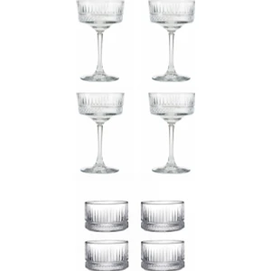 Elysia 440436 4 Lü Ayaklı Bardak + 530038 4 Lü 235 cc Kase Set