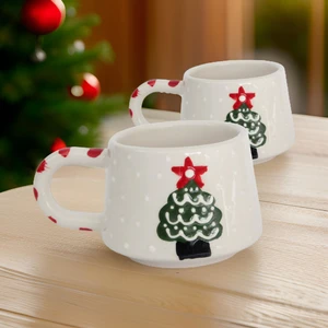 İlbay Çini Takı Ilbay Seramik 2 Li Klasik Çam Ağacı Kupa Bardak Mug Nescafe Fincan