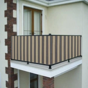 Ceylan Home Balkon Demiri Perdesi Bağcıklı Her Ölçüde Özel Dikim Gri Krem
