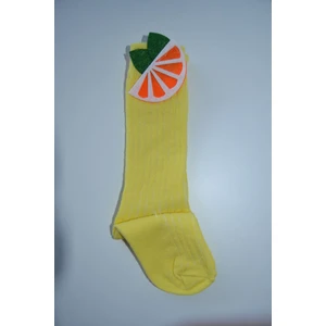 Kız Çocuk Limon Çilek Detay Dizaltı Çorap