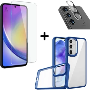 Samsung Galaxy A35 Uyumlu Pastel Renk Telefon Kılıfı Temperli Cam Ekran ve Kamera Koruyucu