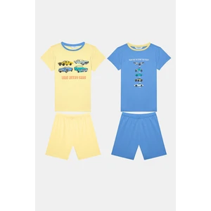 Erkek Çocuk Retro Cars Ço Renkli 2li Pijama Takımı
