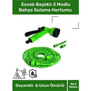 Özel Üretim Dolaşmaz Kırılmaz 7 Kademeli Uzayan Bahçe Sulama Araç Yıkama Tabancalı 22,5 Metre Hortum