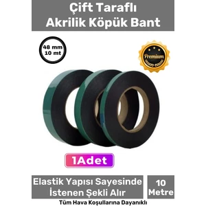 Güçlü Iz Bırakmayan Elastik Yapılı Çift Taraflı 48MM - 10 Metre Akrilik Köpük Bant - 1 Adet
