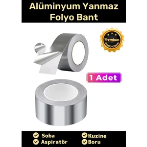 Özel Suya Sıcaklığa Dayanıklı Tamir Soba Boru Yama Alüminyum Yanmaz Folyo Bant 45MM - 5mt - 1 Adet