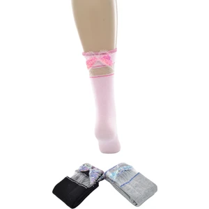 Dode Flora Ekinoks 3 Lü Tüllü Kanatlı Diz Altı Çocuk Çorap