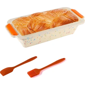 Silikon Bakeware Seti, Ekmek Somun Tava Tost Pişirme Kalıbı Yapışmaz Ekmek Tavaları Pişirme Seti, Spatula, Fırça Dahil (Yurt Dışından)