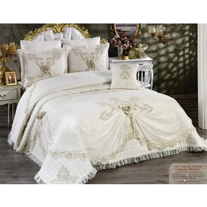 Baladi Home Çeyizlik Yatak Örtüsü ( 4 Parçalı Set ) Fransız Dantelli ve Kapitoneli Yüksek Kalite